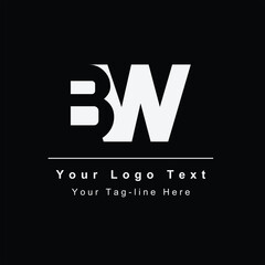 letter BW or WB design icon logo