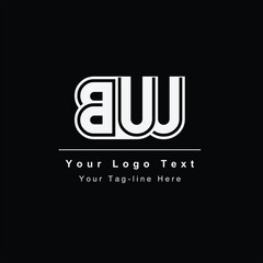 Premium Initial Letter BW logo design