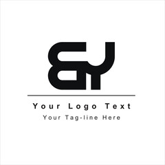 Premium Initial Letter BY logo design