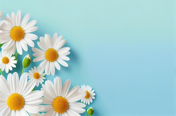 Daisy Flowers Backdrop With Blank Space Generative AI