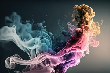 Fototapeta premium Abstract digital colorful rgb smoke. AI generative