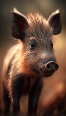 a pig with a black background generative ai