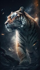 tiger in space generative ai