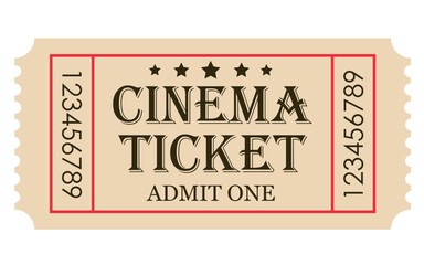 Obraz premium Vector cinema ticket. Vector flat ticket illustration. ticket icon. Cinema ticket