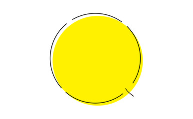 円形の吹き出し、見出しのフレームイラスト2　黄色