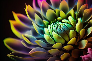 Obraz premium Abstract vector colorful flower macro background. AI generative