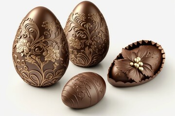 Happy Easter; Easter chocolate design Easter Eggs: Chocolate Easter eggs are a staple of the holiday and come in a variety of sizes and designs. 