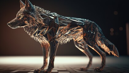 Shapeshifting wolf is a mythical creature with the ability to transform its form, symbolizing adaptability and transformation. digital art illustration, Generative AI