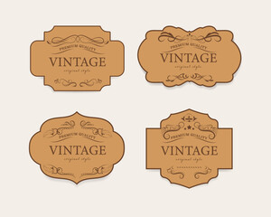 set of vintage label and badges old fashion. banner illustration vector.