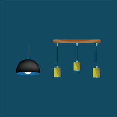 Beautiful interior light Vector, Bulb collection, and soft background. lights illustration.