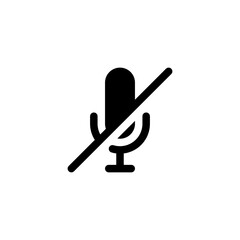 no microphone glyph solid style icon and illustration - vector