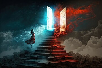 Confused soul about where to go to heaven or hell, Generative AI