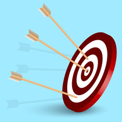 arrow target for marketing design. Sport concept. Accuracy winner. Sport game. Vector illustration.