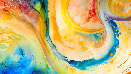 abstract watercolor painting with swirling colors background. generative AI