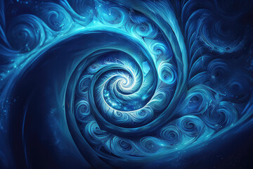 Blue Swirls and Twirls with a Dreamy Aura, generative ai
