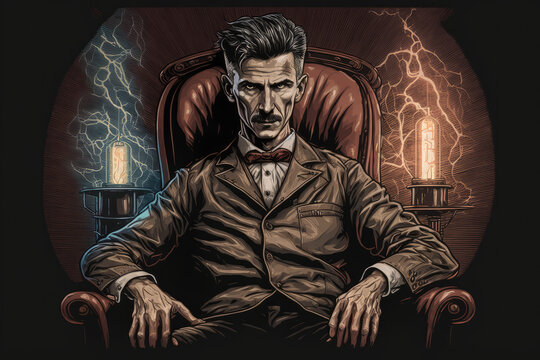 portrait of Nikola Tesla - made with generative AI