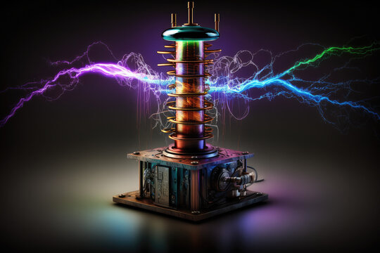 Tesla coil rgb made with generative ai