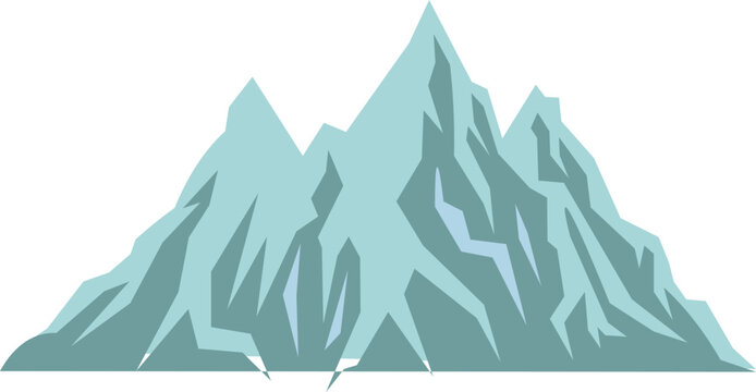 Mountain silhouette ice winter vector