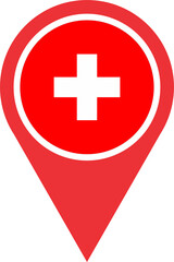 Fototapeta premium pin mark location of Switzerland 2023031131