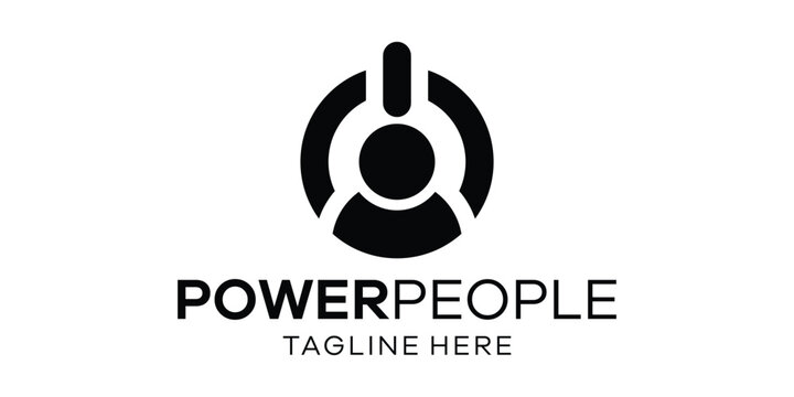 logo power and people design vector illustration