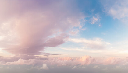 Naklejka na ściany i meble Aerial view of sunset sky abstract background. Generative ai.