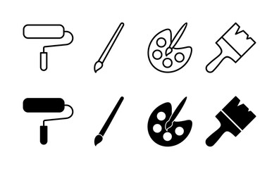 Paint icon vector for web and mobile app. paint brush sign and symbol. paint roller icon vector