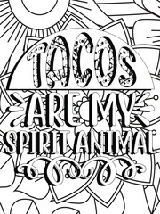 Funny-Quotes Coloring pages. Coloring page for adults and kids. Vector Illustration.