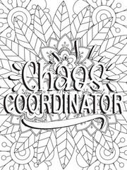 Funny-Quotes Coloring pages. Coloring page for adults and kids. Vector Illustration.