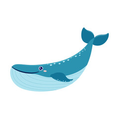 vector illustration of a whale, underwater world, Marine life