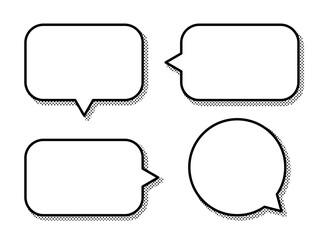 シンプルな吹き出しのフレームセット　影付き