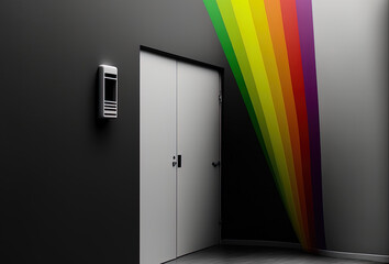 Prism of Positivity: A Creative Image of a Rainbow Design in a Hospital Setting in Minimalist Black and White