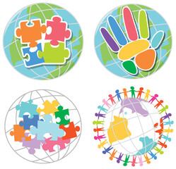 Jigsaw puzzle colourful in different forms