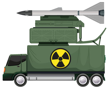 green missile launcher truck with radiation symbol clip art preview