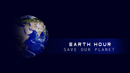 25 march, abstract background of Earth hour concept.