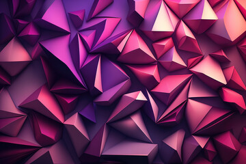 Fototapeta premium mesmerizing image of geometric shapes in different shades of purple and pink, arranged in a seamless pattern that creates a sense of movement and depth, generative ai