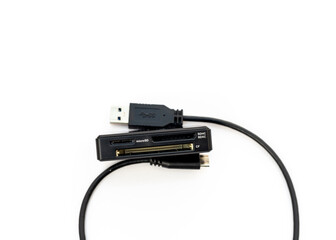 Multi slots memory card reader isolated on white background