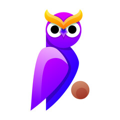 bird owl colorful logo design