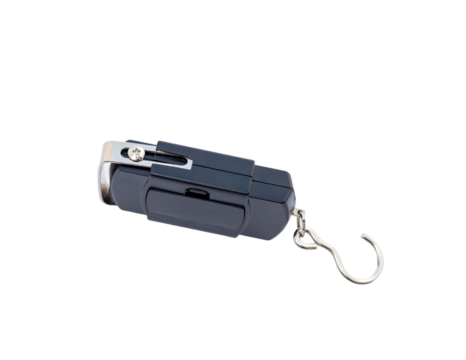 Small portable digital scale isolated on a white background