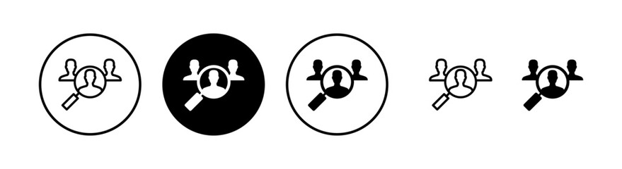 Hiring icon vector illustration. Search job vacancy sign and symbol. Human resources concept. Recruitment