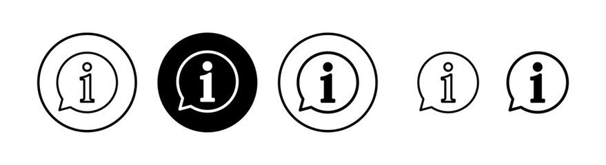 Info sign icon vector illustration. about us sign and symbol. Faq icon