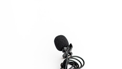 Lavalier microphone on white isolated background