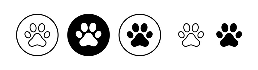 Paw icon vector illustration. paw print sign and symbol. dog or cat paw