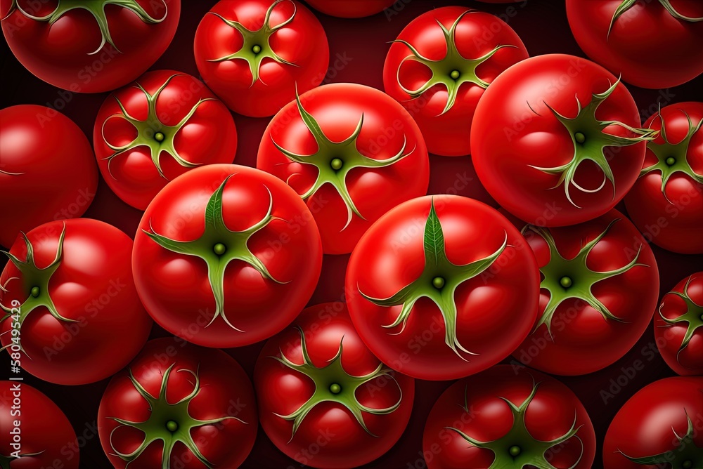 Poster bunch of red tomatoes used as a backdrop generative ai