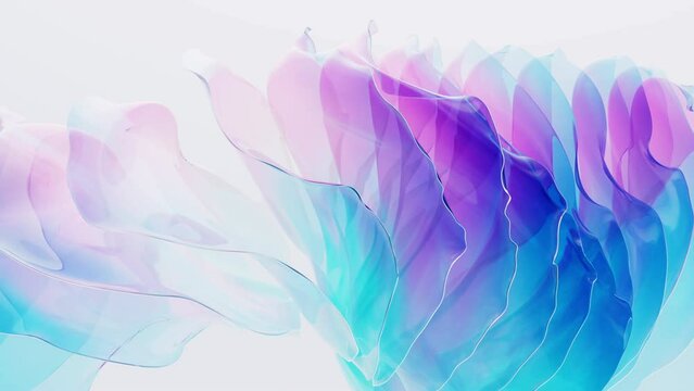 Gradient multilayer glass background, 3d rendering.