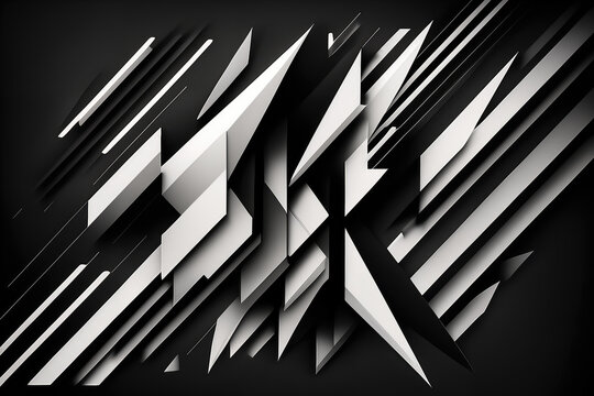 Fototapeta Minimalistic black and white linear design with overlapping lines and negative space, generative ai