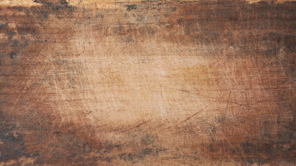 wooden chopping board background, old distressed scratched brown color surface for photography...