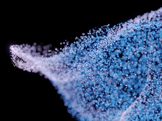 3Dで描かれた躍動感のあるキラキラした光の粒