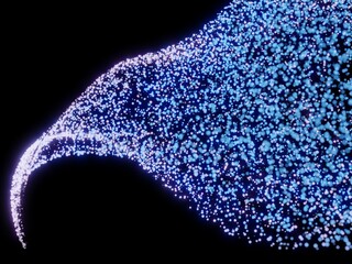 3Dで描かれた躍動感のあるキラキラした光の粒