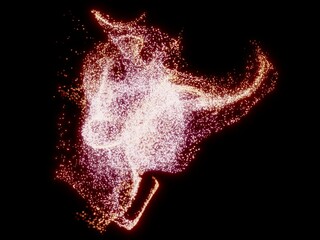 3Dで描かれた躍動感のあるキラキラした光の粒