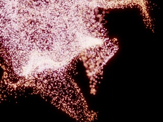 3Dで描かれた躍動感のあるキラキラした光の粒